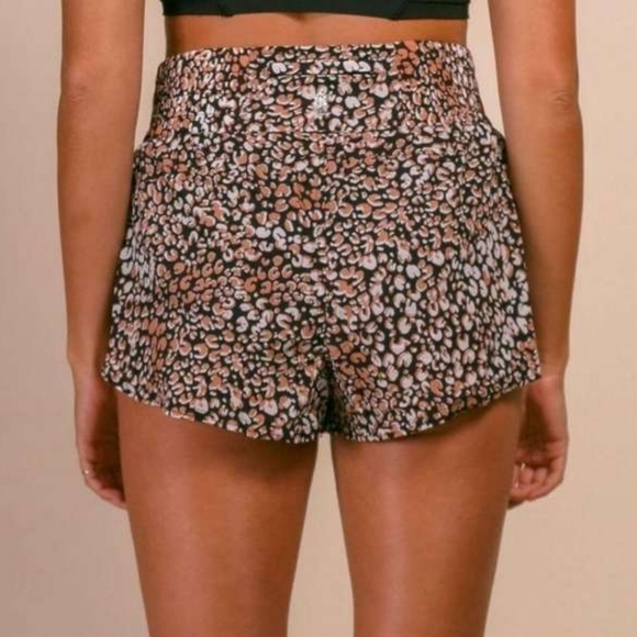 Free People Movement Run Wild Printed Shorts in Leopard Brown - Picture 2 of 5